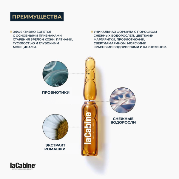 Сыворотка Anti-Aging Reviving Elixir омолаживающая с пробиотиками, свертиамарином и L-карнозином 2 мл.